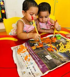 Child smiling during a school event